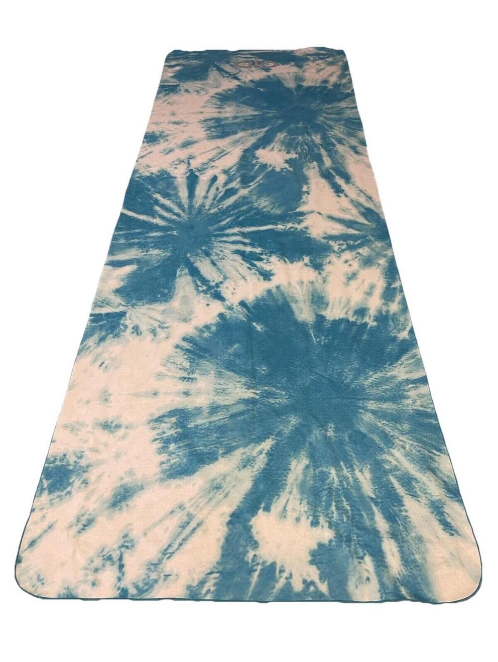 Alo‎ Yoga Grounded Tie-Dye No Slip Mat Towel Bright Aqua 188 x 66 Cm H98